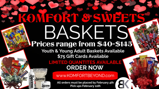 Komfort and Sweets Valentine Day Baskets